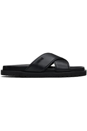 VERSACE Black Logo Sandals