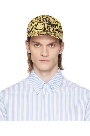 VERSACE Black & Gold Twill Barocco Baseball Cap