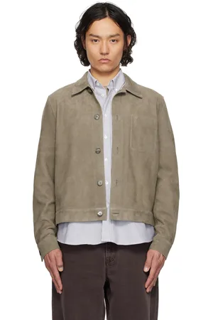 Ami Taupe Buttoned Suede Jacket
