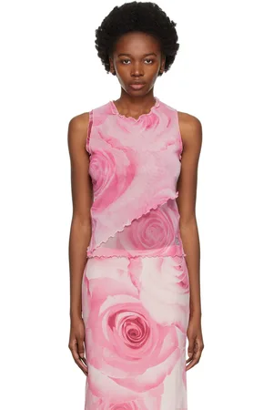 BLUMARINE Pink Tulle Tank Top