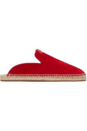 Lanvin Red Dorma Leather Espadrille Loafers