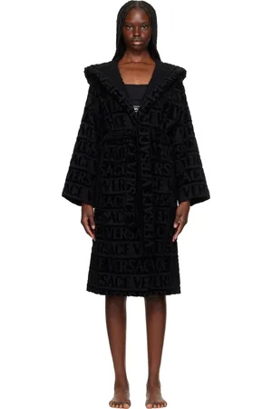 VERSACE Black Allover Bathrobe