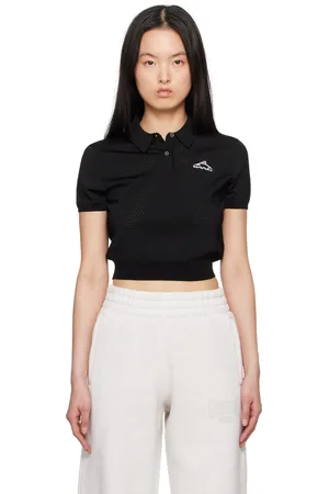 Alexander Wang 3D Logo Mesh Cropped Polo