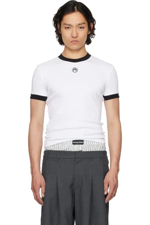 Marine Serre White Moon Logo Jersey Fitted T-Shirt