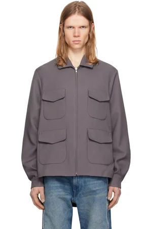 Random Identities Gray Twill Long Jacket