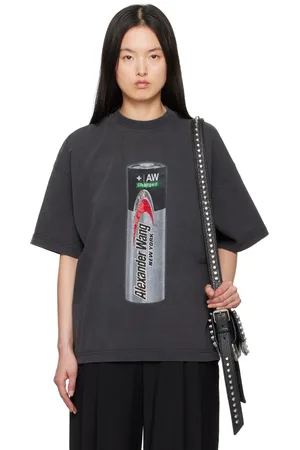 Alexander Wang Black Unisex Battery Logo-Print Graphic T-Shirt