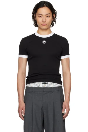 Marine Serre Black Moon Logo Jersey Fitted T-Shirt