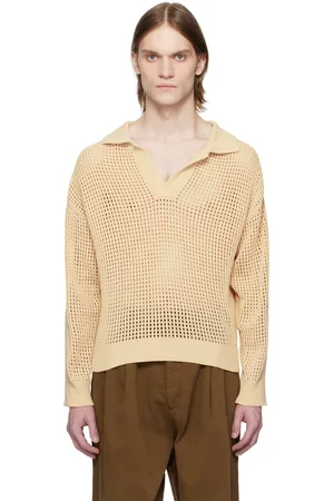 CMMN SWDN Beige Arram Open Knit Polo