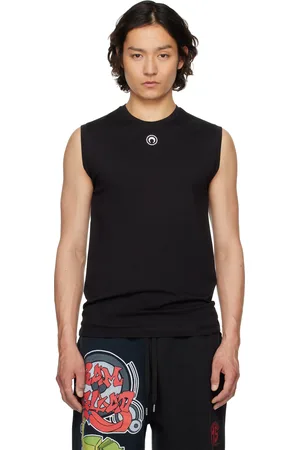Marine Serre Black Moon Logo Jersey Sleeveless T-shirt