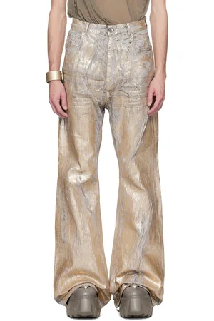Rick Owens Gold Hollywood Bolan Bootcut Jeans