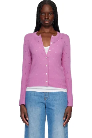 Guest In Residence Purple Jane Pointelle Cardigan