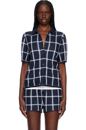 Guest In Residence Navy Picnic Plaid Shirt