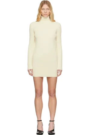 Maison Margiela Off-White Slitted Camionneur Minidress