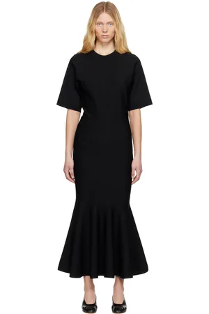 Ami Black Godet Maxi Dress