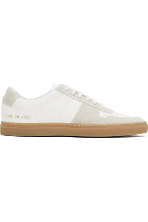 COMMON PROJECTS White & Beige BBall Duo Slim Sneakers