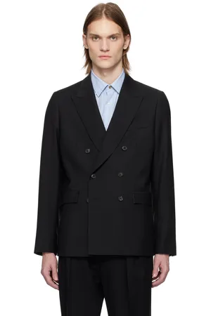 Paul Smith Black Wool-Mohair Double-Breasted Evening Blazer