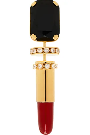 Balmain Gold Brass Lipstick Brooch