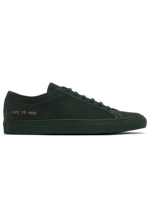 COMMON PROJECTS Green Achilles Tonal Suede Sneakers