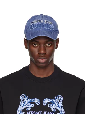 VERSACE Blue Logo Denim Baseball Cap