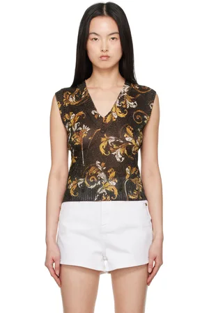 VERSACE Black Outline Barocco Lurex Vest