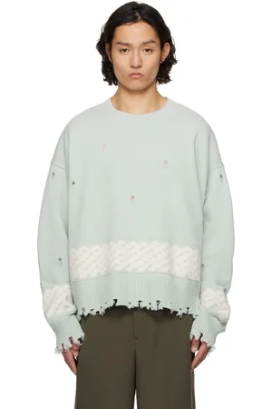 Feng Chen Wang Green Yu Zu Xie Ripped Jacquard Sweater