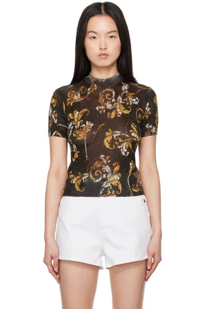 VERSACE Black Outline Barocco Lurex Sweater