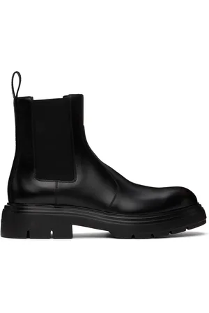 Salvatore Ferragamo Black Embossed Chelsea Boots
