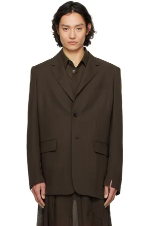 Feng Chen Wang Brown Semi-Transparent Blazer