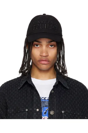 VERSACE Black Embroidered Logo Baseball Cap