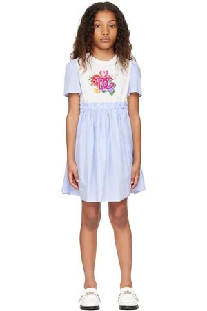 Dolce & Gabbana Kids Blue & White Striped Dress