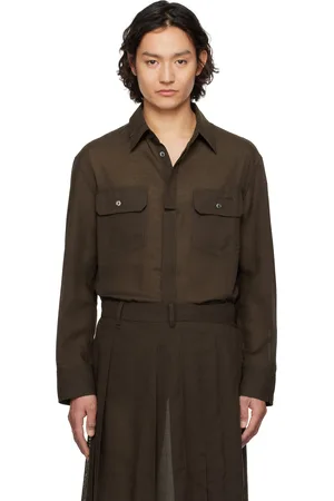 Feng Chen Wang Brown Triple Cut Shirt