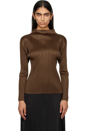 PLEATS PLEASE ISSEY MIYAKE Brown New Colorful Basics 4 Top