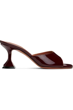 Amina Muaddi Burgundy Lupita Slipper 70 Heeled Sandals