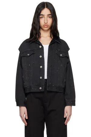 Maison Margiela Black Splatter Effect Denim Jacket