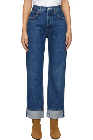 AGOLDE Blue Fran Low Slung Straight Jeans