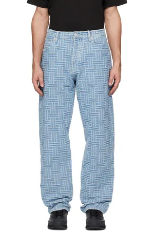 Kenzo Blue Paris Weave Botan Loose Fit Jeans