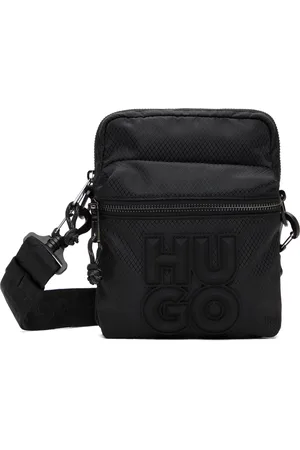 HUGO BOSS Black Stacked Logo Reporter Bag