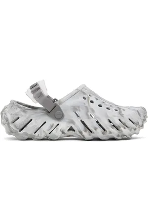 Crocs White & Gray Echo Marbled Clogs