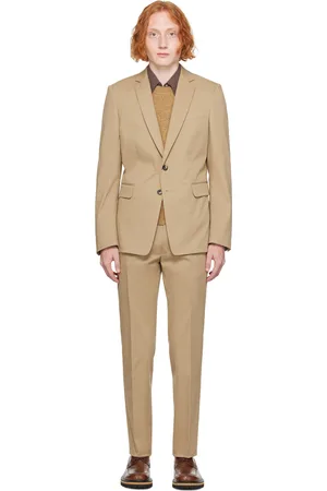 DRIES VAN NOTEN Tan Single-Breasted Suit