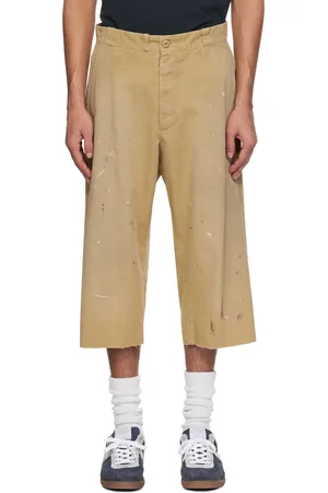 Maison Margiela Beige Paint Splatter Shorts