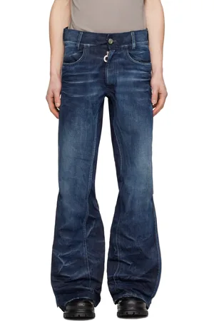Charlie Constantinou Blue Adjustable Fit Zip Jeans