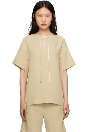 Totême Beige Cord Tie Blouse