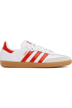 adidas White & Red Samba OG Sneakers