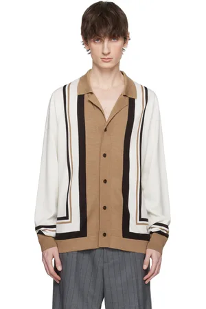 Dolce & Gabbana Beige & White Wool DG Embroidery Cardigan