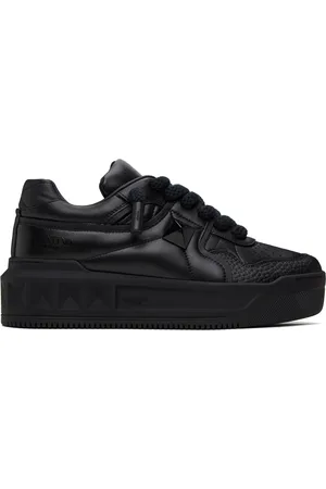 VALENTINO GARAVANI Black One Stud XL Nappa Leather Sneakers