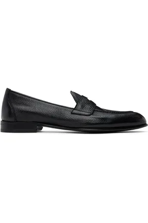 BRIONI Black Appia Penny Loafers