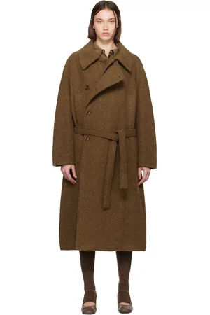 LEMAIRE Brown Asymmetrical Bathrobe Coat