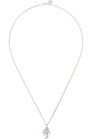 Palm Angels Silver Melted Palm Charm Necklace