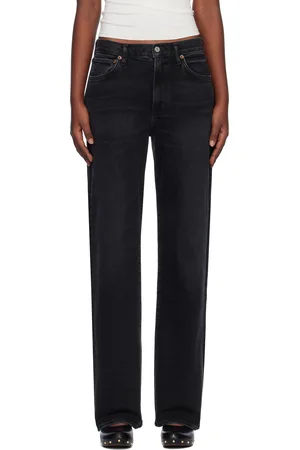 AGOLDE Black Harper Straight Jeans