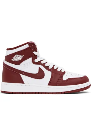 Nike Kids White & Burgundy Air Jordan 1 Retro High OG Big Kids Sneakers
